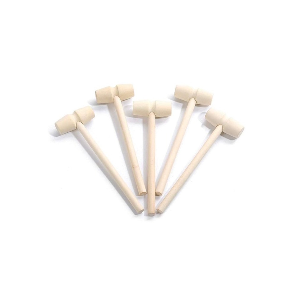 Wooden Mini Hammers (24 Pack - Crab Lobster Mallets‎ - Open Box)